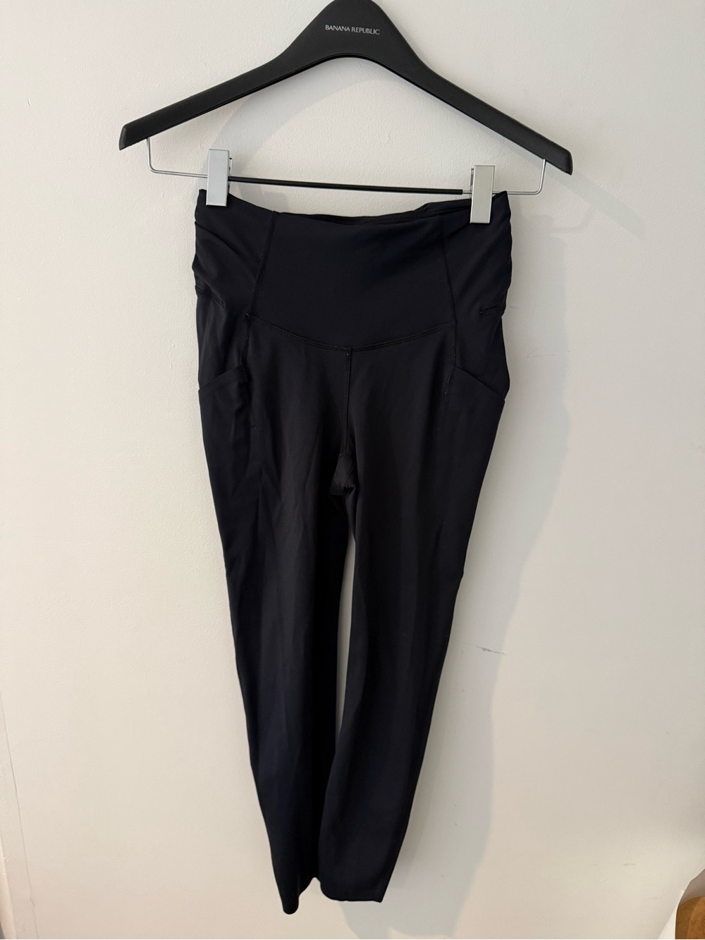 FP Movement by Free People Black Shirred Waist Performance Leggings